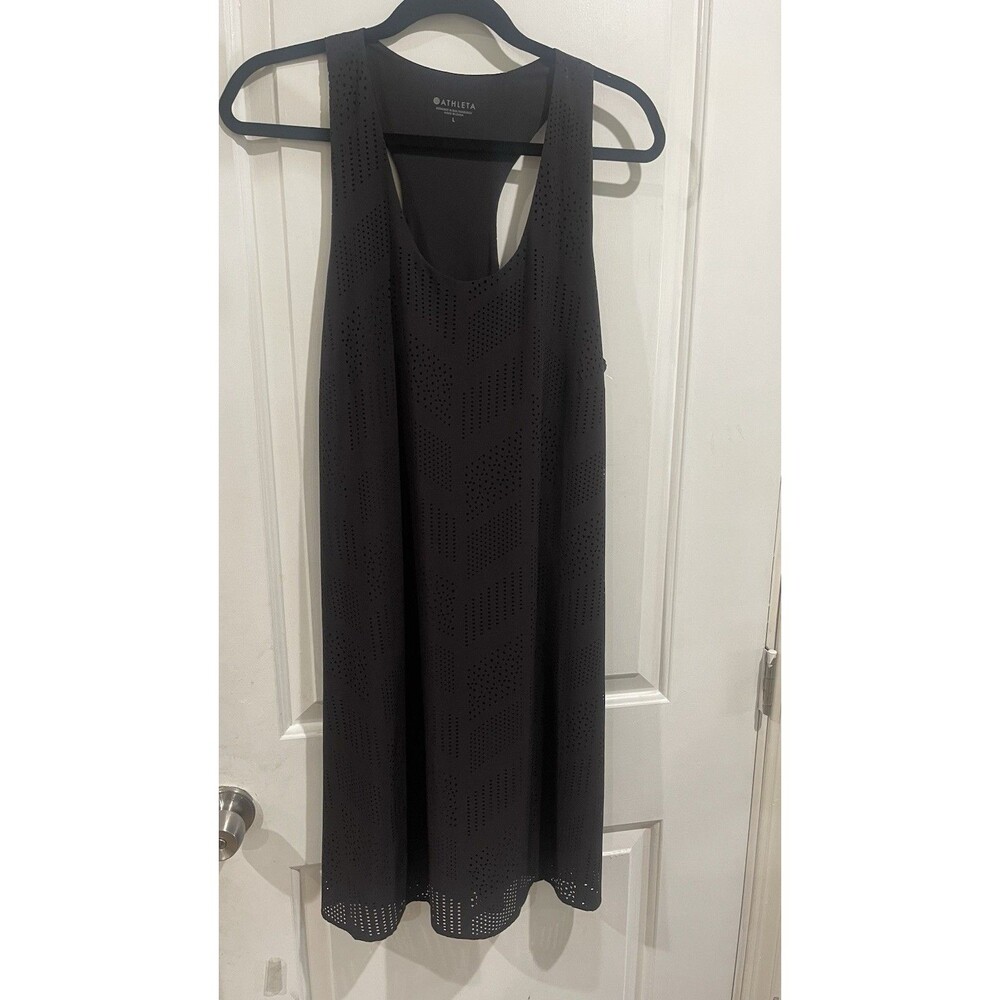 Athleta Dress Womens L Blue Bread-able V Neck Sundress Lined Beach Summer